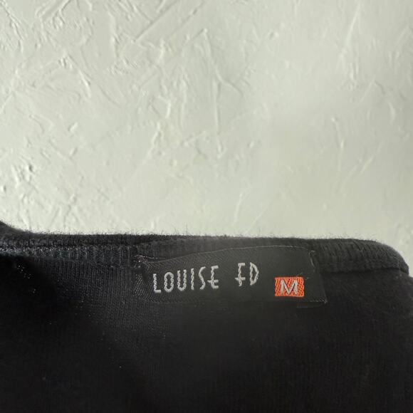 Vintage y2K Top M Shirt Knit Louise FD Long sleeve Cotton Dyed Print Baby Z3-26 - Picture 6 of 7